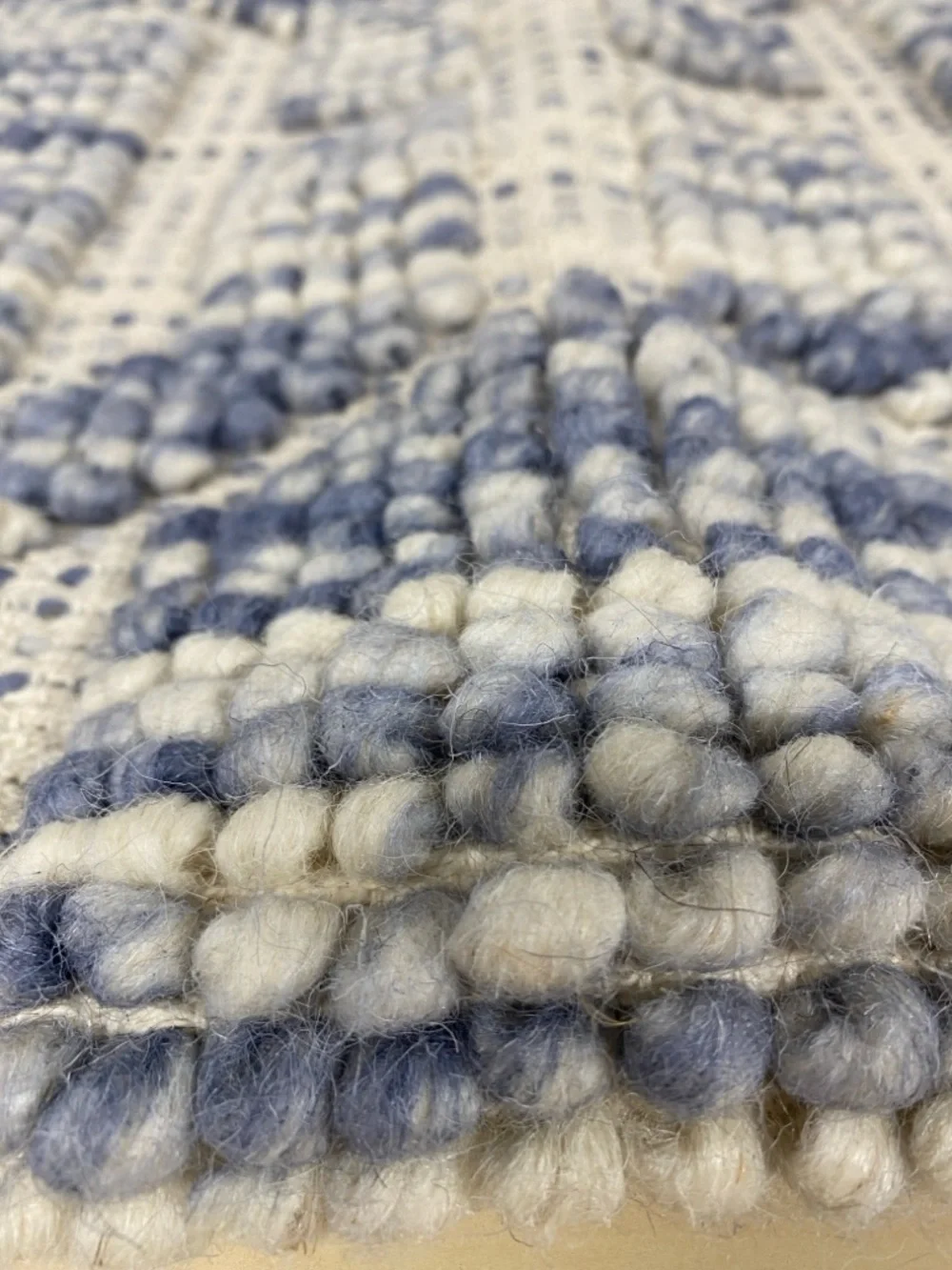 Pottery Barn Textured Wool Blend Pillow Cover Blue Ivory 20x20